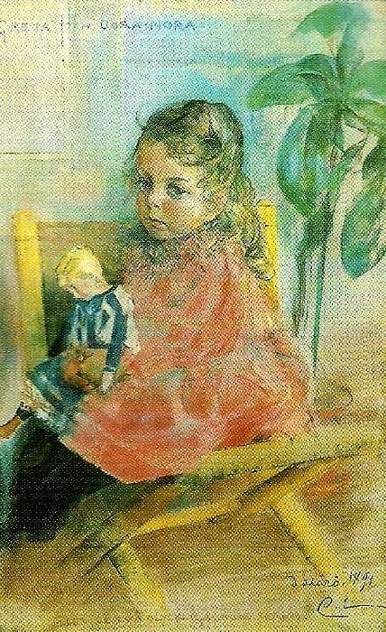 Carl Larsson greta och dora-nora eller de tva olyckliga modellera France oil painting art